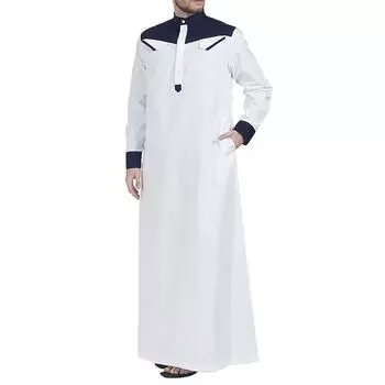 Men s Saudi Arabic Long Sleeve Robe Ramadan Muslim Dress Middle Islamic Clothing S