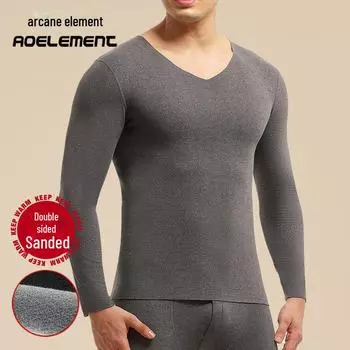 Men s Seamless Thermal One-Piece Velvet-Lined Cotton Sweater for Autumn and Winter XXL