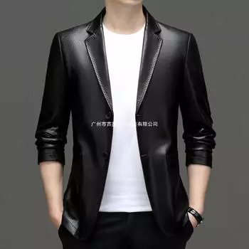 Мужская куртка из овчины, повседневная, из овчины, на осень и зиму, износостойкая и не требующая глажки мужская куртка M