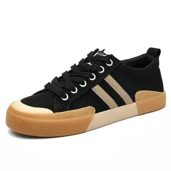 Men S Shoe Design Casual Men S Canvas Shoes Low-Top Lace-Up Flat Baseplate Shoes Men 38