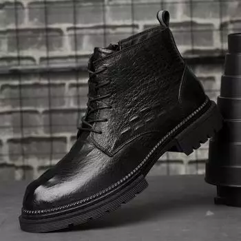 Men s Shoe Side Zipper Men s Boots Stylish Men Boots Genuine Leather Classic Ankle Boots Male Comfortable Warm Winter Boots Men 38