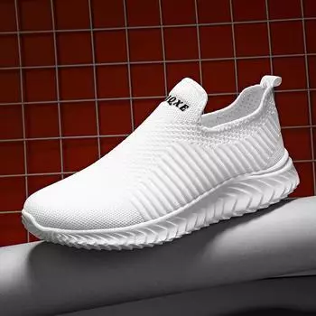 Men s shoes 2021 summer new casual sports shoes socks mouth flying woven lightweight mesh breathable socks mouth Korean version tide shoes 39