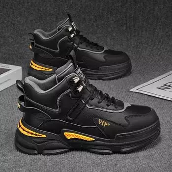 Men s shoes 2024 autumn and winter new casual sports waterproof, non-slip and wear-resistant Martin boots men s retro labor insurance tooling boots 39 чёрный