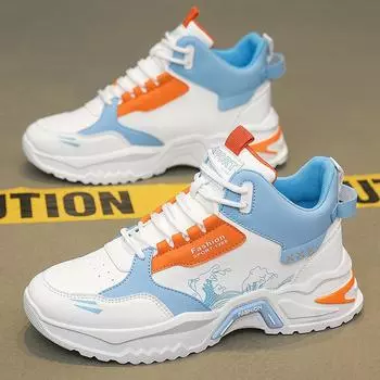 Men s shoes 2024 autumn and winter new trendy casual versatile sports basketball trendy shoes thick-soled wear-resistant breathable dad shoes 39