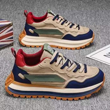 Men s shoes 2024 autumn and winter new heightening comfortable versatile soft sole viral trends men s dad shoes casual sports shoes 39 верблюд