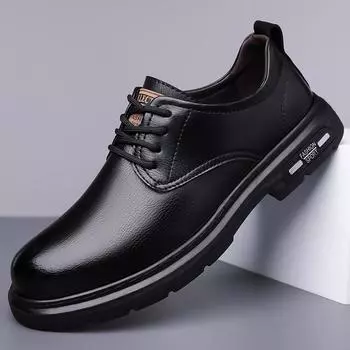 Men s shoes 2024 autumn British style tooling shoes low-top men s casual leather shoes Martin shoes trend 38