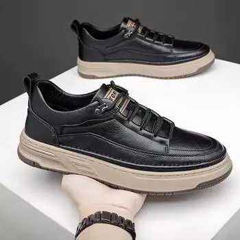 Men s shoes 2024 autumn new fashion casual tooling board shoes leather surface low-top British retro leather shoes 38