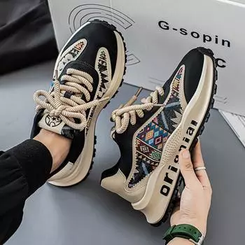 Men s shoes 2024 autumn new youth feeling national tide low-top casual shoes dad youth comfortable sports Forrest Gump tide shoes 39 красный