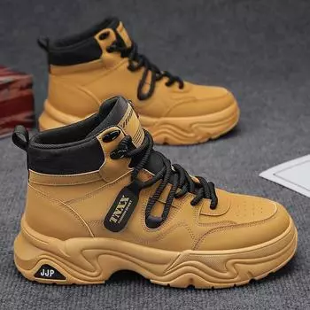 Men s shoes 2024 autumn outdoor high-top Martin boots men s British style tooling locomotive shoes men s versatile casual trendy shoes 39