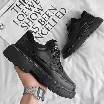 Men s Shoes 2024 Fall New Business Low-top Casual Leather Shoes Dress Shoes Men Shoes for Men 39 чёрный
