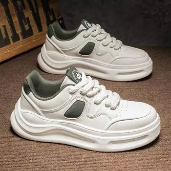 Men s shoes 2024 new autumn and winter shoes men s high-end white shoes sports board shoes platform men s bread tide shoes 39