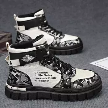 Men s shoes 2024 new autumn and winter high-top Martin boots men s outdoor mountaineering leisure sports trendy shoes men s versatile 39