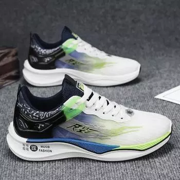 Men s shoes 2024 new autumn breathable youth casual versatile sports running shock absorption and height increase mesh mesh shoes tide 39 синий