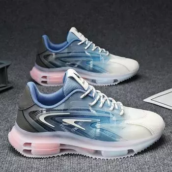 Men s shoes 2024 new autumn breathable sports running shoes casual thick sole heightening wear-resistant men s dad shoes trendy shoes 39 синий