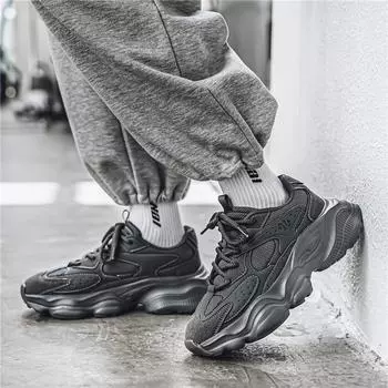 Men s shoes 2024 new autumn Hong Kong style mesh sports casual running shoes platform dad shoes fashion versatile trendy shoes 39