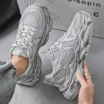 Men s shoes 2024 new autumn trend casual sports men s thick soles increase in height and wear-resistant running dad shoes trendy shoes explode 39