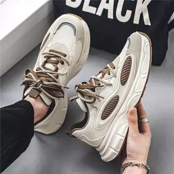 Men s Shoes 2024 New Breathable Lightweight Small Versatile Mesh Sports Shoes Casual Fashion Dad Shoes Trendy 40 чёрный