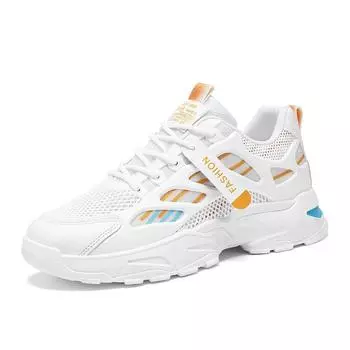 Men s Shoes 2024 New Breathable Mesh Sports Versatile White Shoes Thick Soled Shoes 42 синий