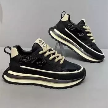 Men s shoes 2024 new casual sports trendy shoes autumn students teenagers running versatile work dad shoes 39 чёрный