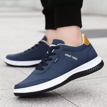 Men s shoes 2024 new fashion Korean version trend casual shoes leather business sports shoes student sports shoes 39 чёрный