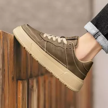 Men s shoes 2024 new fashion trend versatile sports and leisure board shoes men s thick-soled wear-resistant heightening shoes men s 39