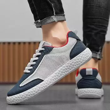 Men s Shoes 2024 New Low Cut Soft Sole Breathable Korean Version Trend Versatile Color Blocking Sports and Leisure Board Shoes 39 чёрный