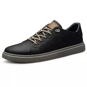 Men s Shoes 2024 New Men Casual Shoes Leather Suede Shoes Man Breathable Soft Fashion Skateboard Shoes Driving Luxury Sneakers 36 чёрный
