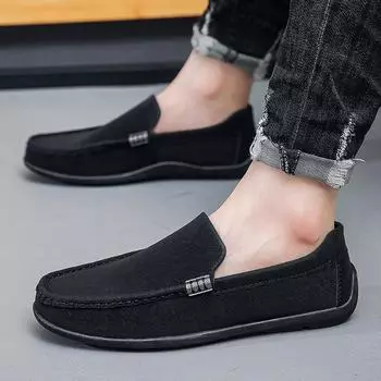 Men s shoes 2024 new soft-soled soft-sided Doudou shoes one-pedal lazy shoes British casual shoes men 39