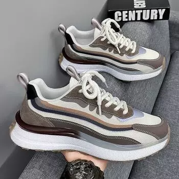 Men s shoes 2024 new spring mesh breathable casual sports trendy shoes outdoor popcorn bottom hot running shoes 39