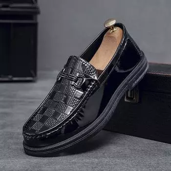 Men s shoes 2024 new spring trend one-pedal lazy driving British versatile casual leather shoes non-slip men s shoes 39