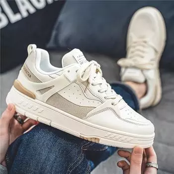 Men s shoes 2024 new spring trendy shoes versatile niche casual sports board shoes thick sole heightening white shoes trendy shoes 39 белый