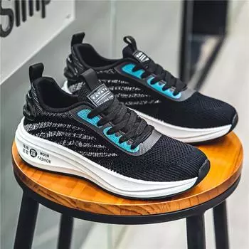 Men s shoes 2024 new summer breathable fly-woven mesh non-slip youth shock-absorbing running casual sports trendy shoes 39 белый