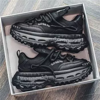 Men s shoes 2024 new summer breathable mesh shoes men s casual sports shoes thick-soled wear-resistant low-top trendy shoes men 39