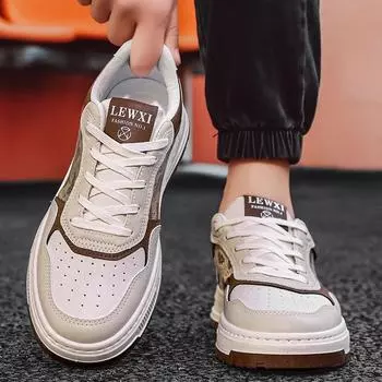 Men s shoes 2024 new summer breathable trend versatile casual board shoes sports non-slip thick sole heightening small white tide shoes 39