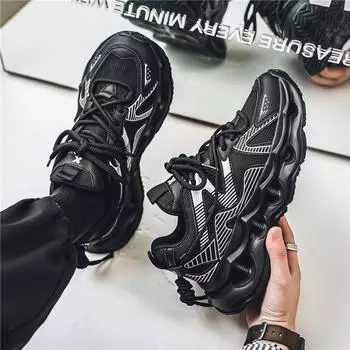 Men s shoes 2024 new summer mesh breathable thin casual platform sports heightening bag bottom dad Forrest Gump tide shoes 39