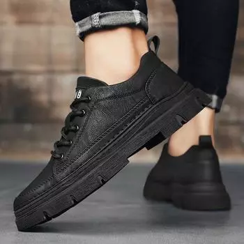Men s shoes 2024 new summer tooling Martin boots men s low-top casual leather shoes soft-soled work trendy shoes 39
