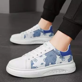 Men s Shoes 2024 New Trend Fashion Versatile Thick Sole Comfortable Small White Board Shoes Casual Sports Trendy Shoes 39 чёрный