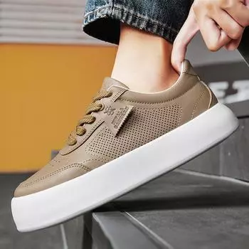 Men s Shoes 2024 New Trend Fashionable Breathable Thick Sole Lightweight Flat Bottom Comfortable Sports and Leisure Shoes 39 чёрный