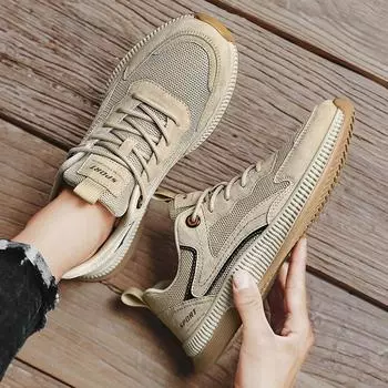 Men s shoes 2024 new winter breathable casual fashion trendy shoes shock absorption running sports youth trend dad trendy shoes 39 серый