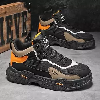 Men s shoes 2024 new winter trend versatile men s outdoor work labor insurance shoes casual sports tooling boots 39 чёрный