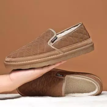 Men s shoes 2024 new winter velvet warm cotton shoes men s one-pedal old Beijing cloth shoes casual Doudou tide shoes 39