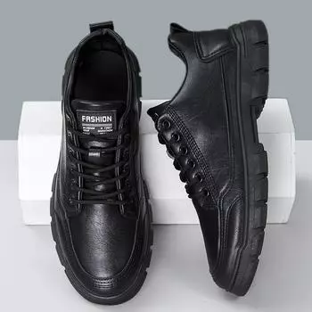 Men s shoes 2024 spring and autumn new casual trend leather shoes one pedal men s soft sole comfortable sports board shoes men 39