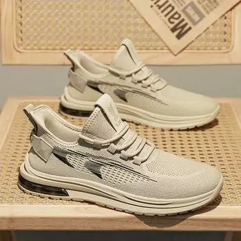 Men s shoes 2024 spring and summer new fly-woven mesh running shoes men s low-top thin casual sports trendy shoes 39