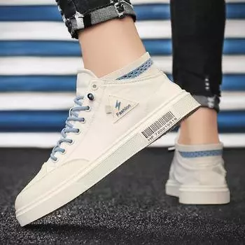 Men s shoes 2024 spring and summer new Internet celebrity casual tide shoes Zhongbang canvas board shoes Korean version of the trend personalized 39