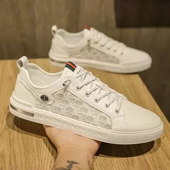 Men s shoes 2024 spring new trend versatile little white board shoes men s casual net veil student sports shoes trendy shoes 39