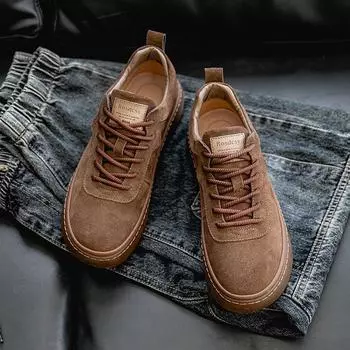 Men s shoes 2024 spring new versatile trend board shoes men s retro casual shoes men s leather matte low-top single shoes 38