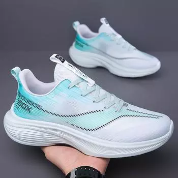 Men s shoes 2024 summer mesh breathable casual sports shoes men s mountaineering lightweight student running shoes tide 38 синий
