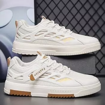 Men s shoes 2024 summer new breathable mesh canvas shoes versatile casual boys board shoes sports white shoes 39