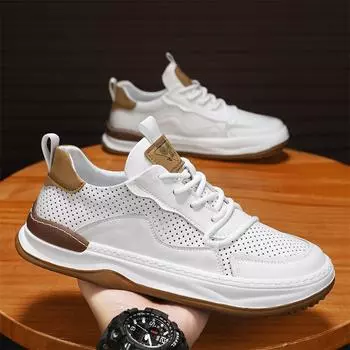 Men s shoes 2024 summer new hollow breathable soft sole lightweight trend flat line men s sports and leisure trendy shoes 39