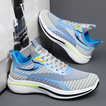 Men s shoes 2024 trend soft sole mesh fly-woven sports shoes youth outdoor activity shoes casual running shoes 39